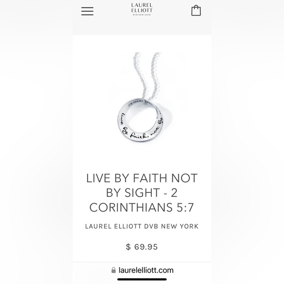 Laurel Elliott - Live By Faith Not By Sight - Silver Mobius Necklace - Picture 4 of 7